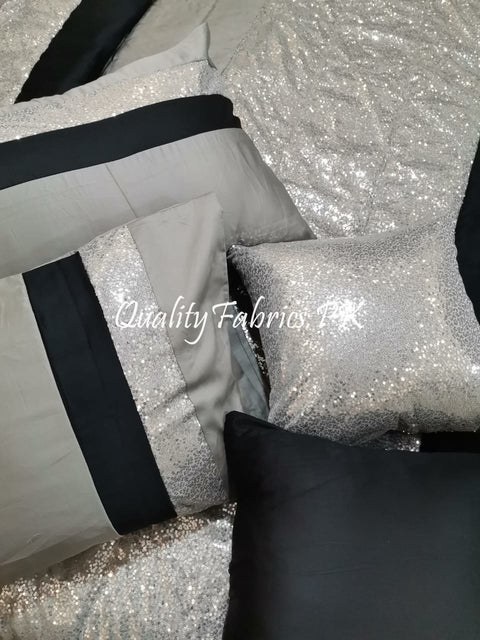 CS-658: Bridal 8 Piece Comforter Set (Premium Quality Cotton Satin)