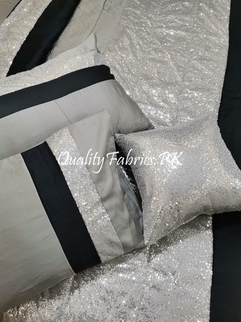 CS-658: Bridal 8 Piece Comforter Set (Premium Quality Cotton Satin)