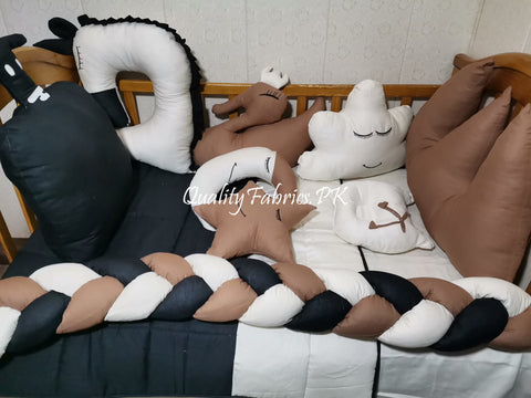 CS-670: Cloud & Crown Theme Cot Bedding Set