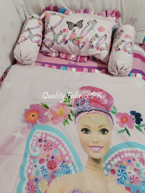 CS-677: Barbie Theme Cot Bedding Set