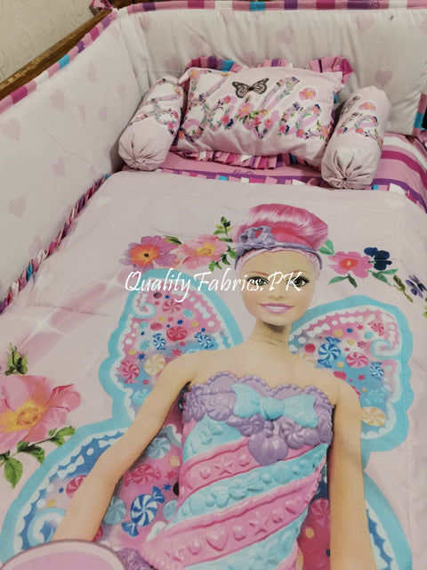CS-677: Barbie Theme Cot Bedding Set