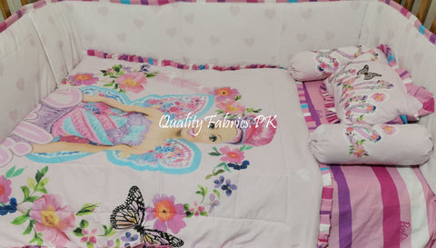 CS-677: Barbie Theme Cot Bedding Set