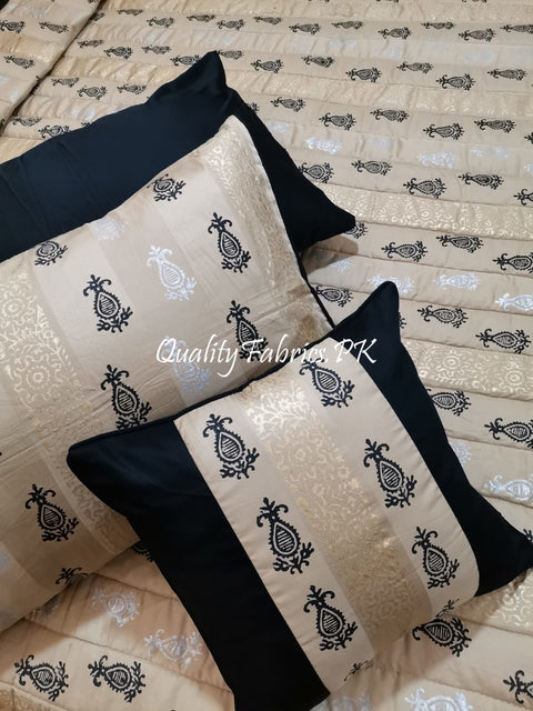 CS-682: Bridal 8 Piece Comforter Set (Block Printing & Premium Quality Cotton Satin)