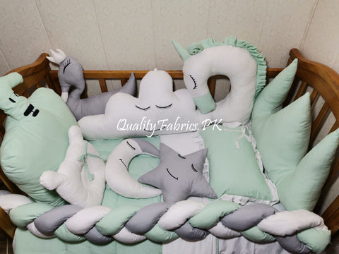 CS-919: Cloud & Crown Theme Cot Bedding Set