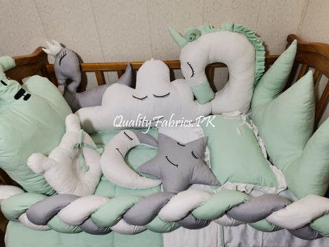 CS-919: Cloud & Crown Theme Cot Bedding Set
