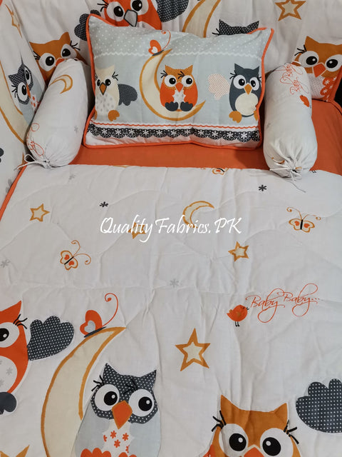 CS-685: Owl Theme Cot Bedding Set