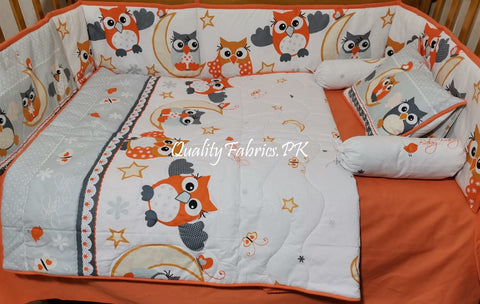 CS-685: Owl Theme Cot Bedding Set