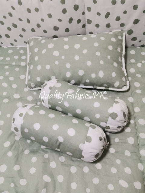 CS-686: Polka Dots Theme Cot Bedding Set