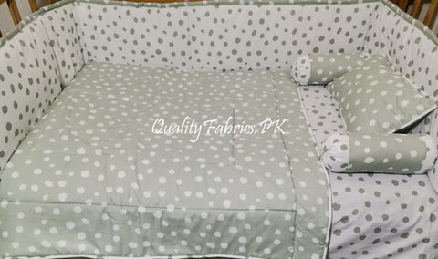 CS-686: Polka Dots Theme Cot Bedding Set