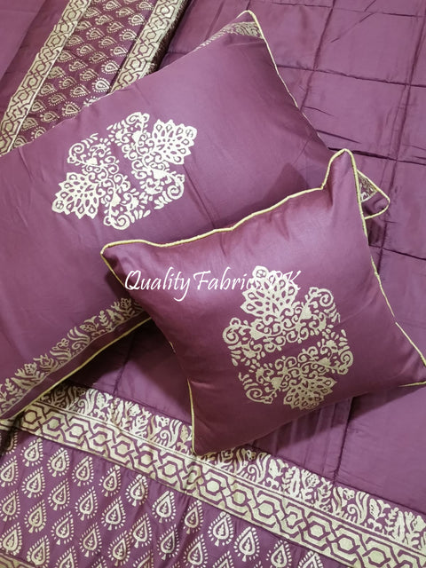 CS-687: Bridal 8 Piece Comforter Set (Block Printing & Premium Quality Cotton Satin)