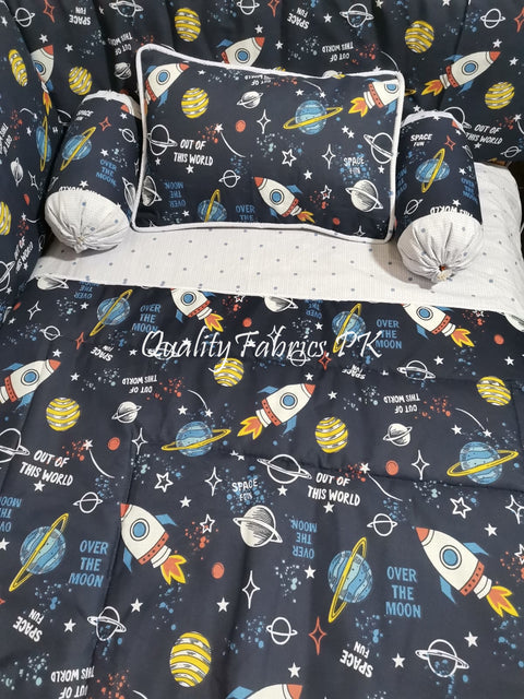 CS-688: Galaxy Theme Cot Bedding Set