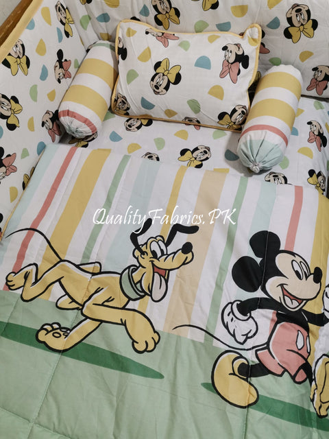CS-691: Mickey Theme Cot Bedding Set