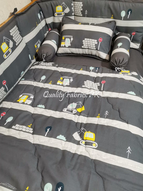 CS-696: Construction Theme Cot Bedding Set
