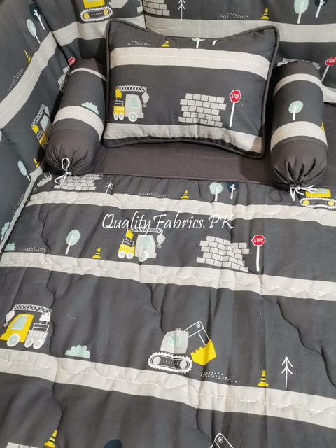 CS-696: Construction Theme Cot Bedding Set