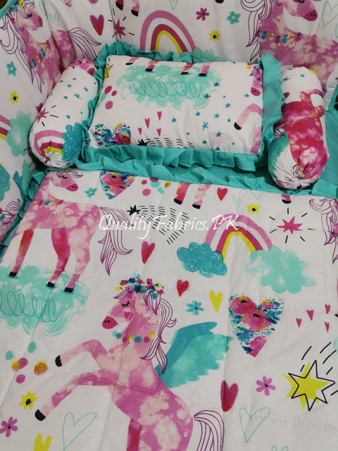 CS-705: Unicorn Theme Cot Bedding Set