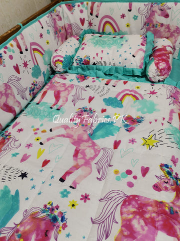 CS-705: Unicorn Theme Cot Bedding Set