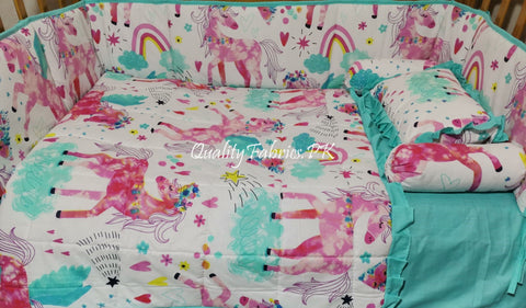 CS-705: Unicorn Theme Cot Bedding Set