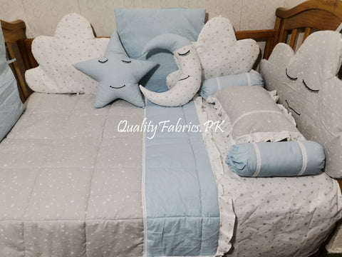 CS-709: Cloud Theme Cot Bedding Set