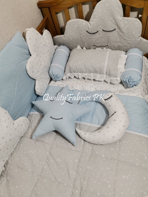 CS-709: Cloud Theme Cot Bedding Set