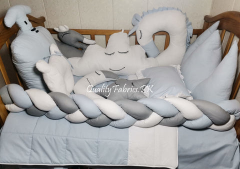 CS-711: Cloud & Crown Theme Cot Bedding Set