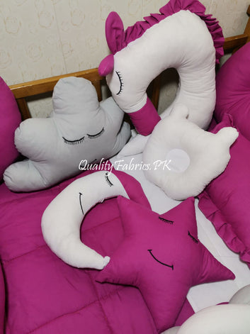 CS-715: Cloud & Crown Theme Cot Bedding Set