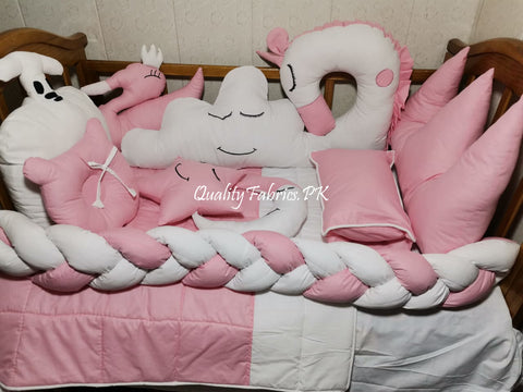 CS-768: Cloud & Crown Theme Cot Bedding Set