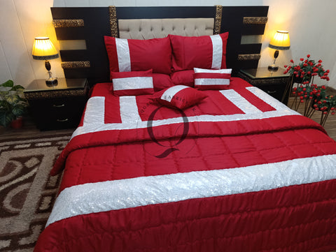 CS-783: BRIDAL 8 PIECE COMFORTER SET (Cotton Satin & Sequence)