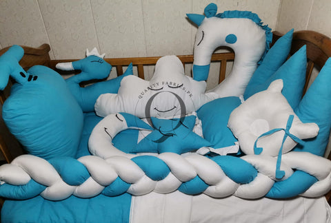 CS-821: Cloud & Crown Theme Cot Bedding Set