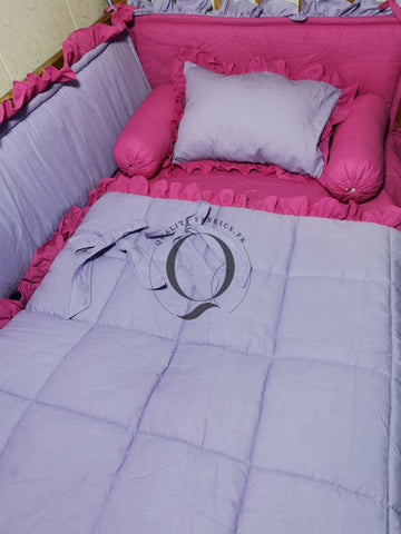 CS-837: Frill Theme Cot Bedding Set (Any Color)