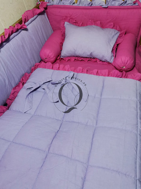 CS-837: Frill Theme Cot Bedding Set (Any Color)