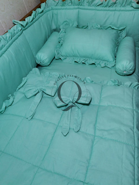 CS-840: Frill Theme Cot Bedding Set (Any Color)