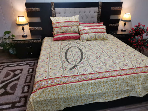 PC-942: 4 Pillows Cotton Bed Sheet