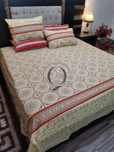PC-942: 4 Pillows Cotton Bed Sheet