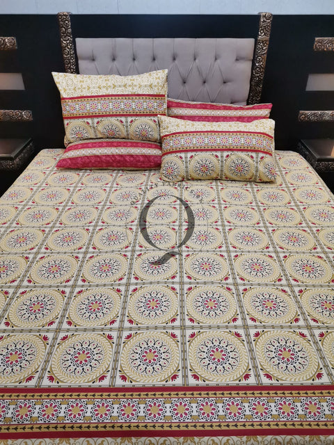 PC-942: 4 Pillows Cotton Bed Sheet