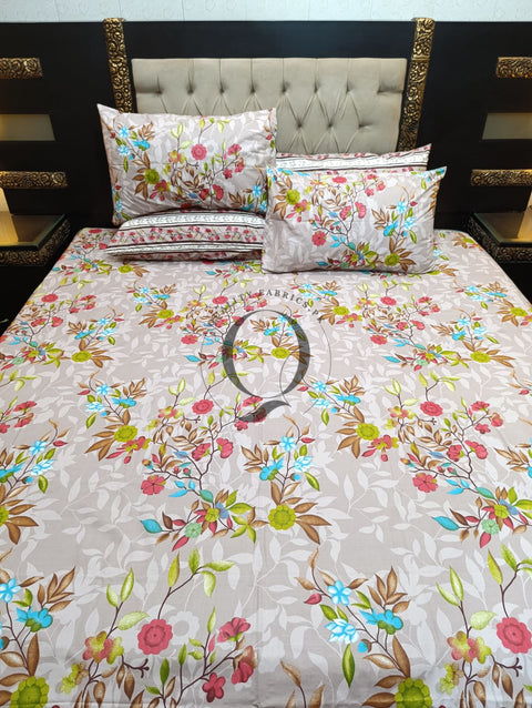 PC-987: 4 Pillows Cotton Bed Sheet