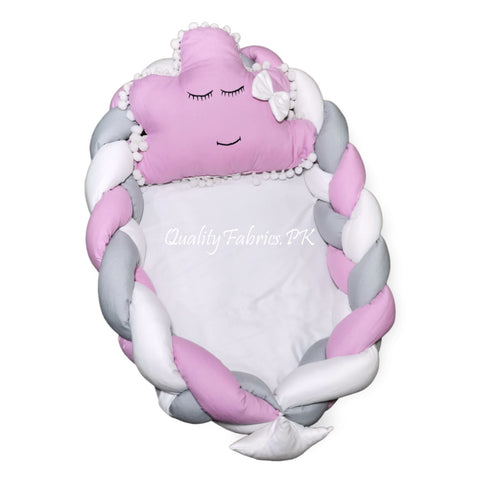 Customized Name Braided - Snuggle Bed with Cloud Set