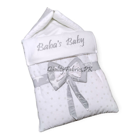Grey Stars Theme Snuggle Set with Name