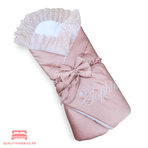 Customized Name - Peach Theme Frill - Sleeping Bag