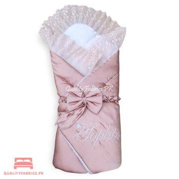 Customized Name - Peach Theme Frill - Sleeping Bag