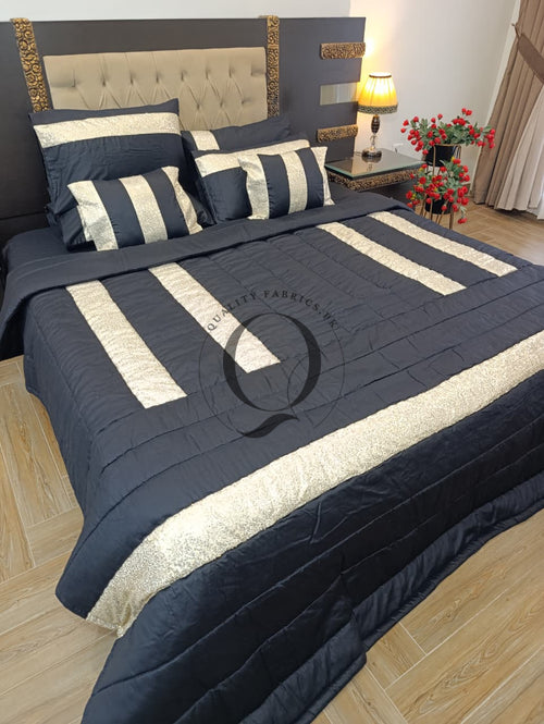 CS-784: BRIDAL 8 PIECE COMFORTER SET (Cotton Satin & Sequence)
