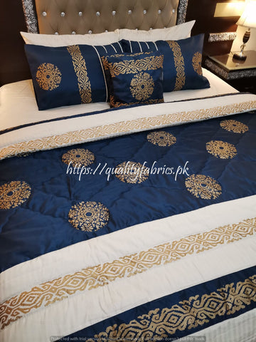 CS-305: BRIDAL 8 PIECE COMFORTER SET (Block Printing & Cotton Satin)