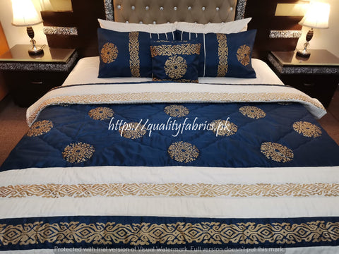 CS-305: BRIDAL 8 PIECE COMFORTER SET (Block Printing & Cotton Satin)