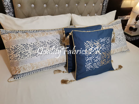 CS-346: BRIDAL 8 PIECE COMFORTER SET (Block Printing & Cotton Satin)