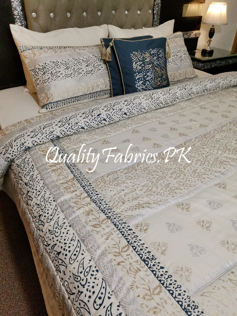 CS-346: BRIDAL 8 PIECE COMFORTER SET (Block Printing & Cotton Satin)