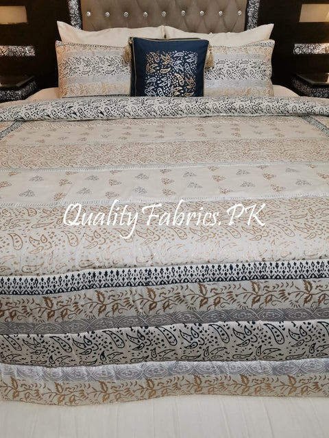 CS-346: BRIDAL 8 PIECE COMFORTER SET (Block Printing & Cotton Satin)