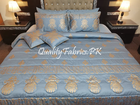 CS-395: BRIDAL 8 PIECE COMFORTER SET (Block Printing & Satin)