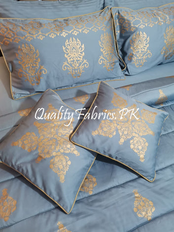 CS-395: BRIDAL 8 PIECE COMFORTER SET (Block Printing & Satin)