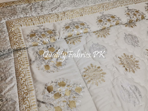 CS-404: BRIDAL 8 PIECE COMFORTER SET (Block Printing & Satin)