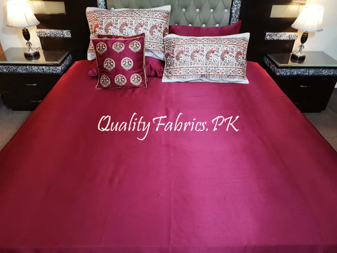 CS-405: BRIDAL 8 PIECE COMFORTER SET (Block Printing & Cotton Satin)