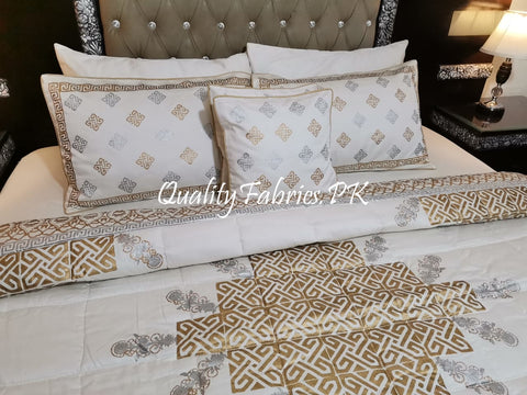 CS-427: BRIDAL 8 PIECE COMFORTER SET (Block Printing & Cotton Satin Premium Quality)